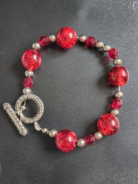 Elegant Red Beaded Bracelet